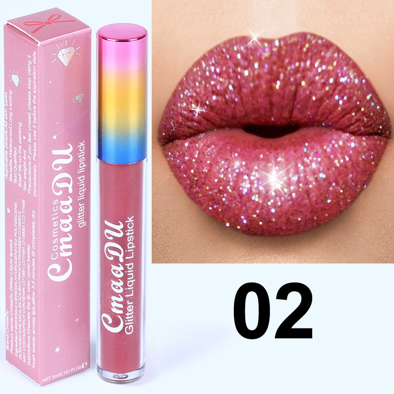 Metal Gillter Pearlescent Dia Lip Gloss Nude Candy Liquid Lipstick Lips Moisturizer Cosmetics Metallic Shine Lipgloss