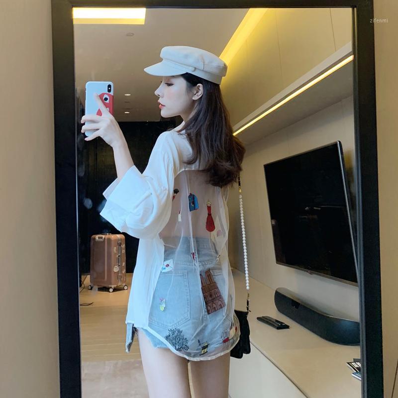 Spring Autumn Womens Clothing Korean Fashion Shirt Embroidery Design Patchwork Mesh Blouse Loose Backless Blusas Tops Women's Blouses & Shir, Black
Spring Autumn Womens Clothing Korean Fashion Shirt Embroidery Design Patchwork Mesh Blouse Loose Backless Blusas Tops Women's Blouses & Shir, Black