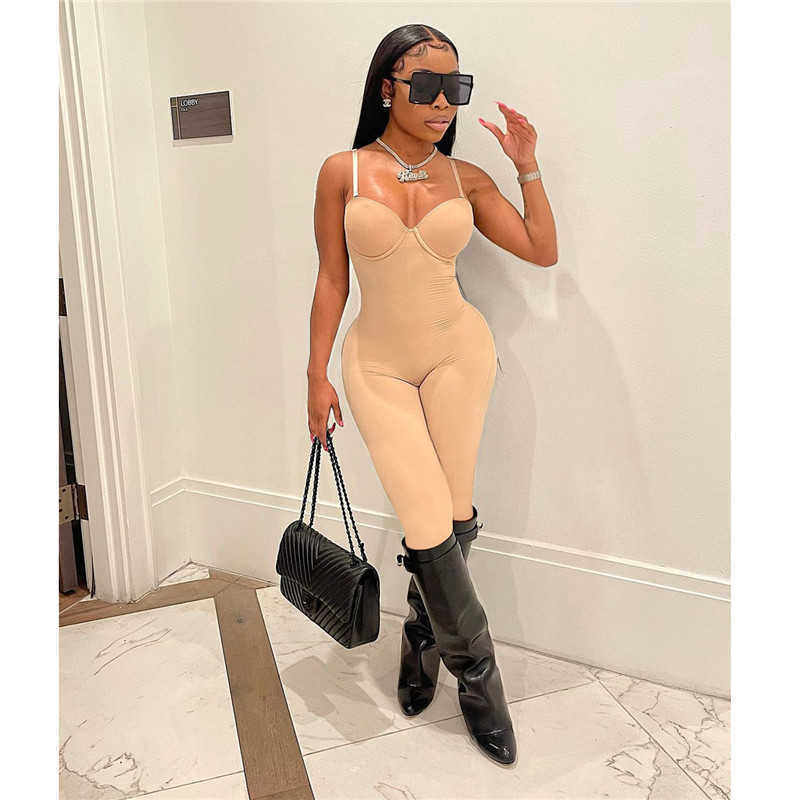 2023 Sexy Jumpsuits for Women Summer Sleeveless Playsuits Spaghetti Strap Onesies Nightclub Sexy Solid Rompers