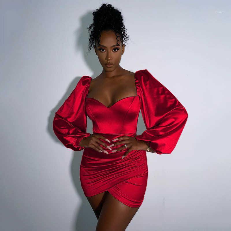 Casual Dresses Sexy Low Cut Satin Lantern Long Sleeve Mini Slit Ruched Bodycon Solid Women' Dress Elegant Party Club Streetwear Autumn, Red-wine dress
Casual Dresses Sexy Low Cut Satin Lantern Long Sleeve Mini Slit Ruched Bodycon Solid Women' Dress Elegant Party Club Streetwear Autumn, Red-wine dress