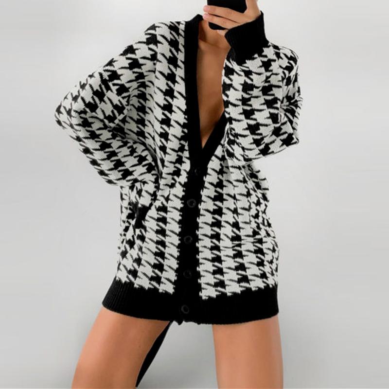 Women's Knits & Tees Simple Fashion Geometric Sweater Women V-Neck SOffice Ladies Ingle Breasted Long Sleeve Cardigan 2022 Elegant Sweet Car, White
Women's Knits & Tees Simple Fashion Geometric Sweater Women V-Neck SOffice Ladies Ingle Breasted Long Sleeve Cardigan 2022 Elegant Sweet Car, White