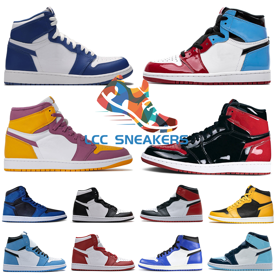 Jumpman 1 Basketball Shoes Fearless Patent Bred Pollen 1s High UNC University Blue Storm Court Purple White Black Toe Pine Green Dark Mocha Chicago Shadow Sneakers, Shown
Jumpman 1 Basketball Shoes Fearless Patent Bred Pollen 1s High UNC University Blue Storm Court Purple White Black Toe Pine Green Dark Mocha Chicago Shadow Sneakers, Shown
