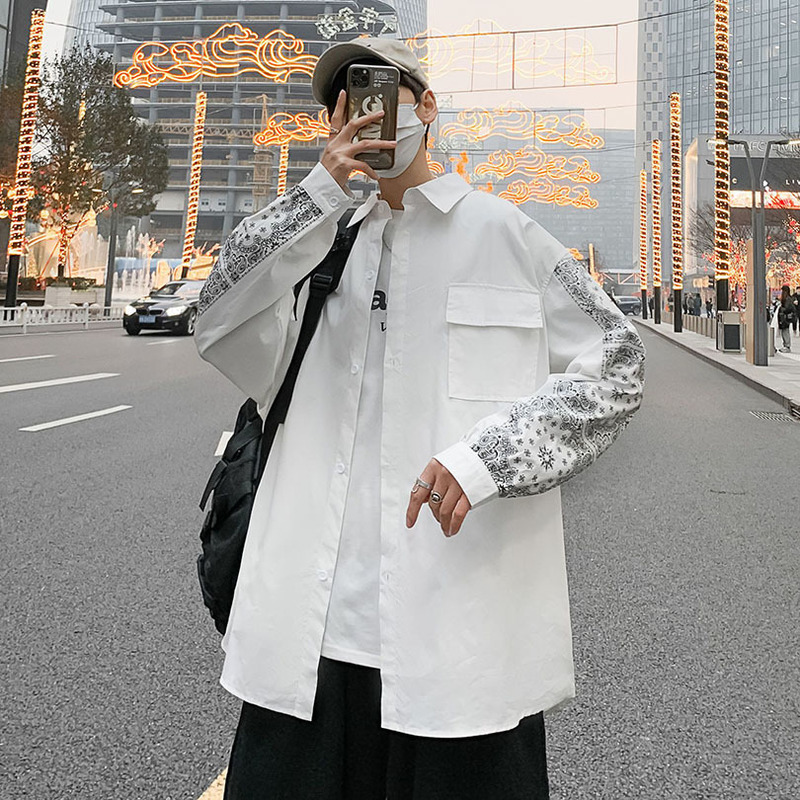 Bandana Men's Shirts Streetwear Long Sleeve Paisley Harajuku Shirt Male Clothes Fashion Spring Summer Elegant Oversize 220322