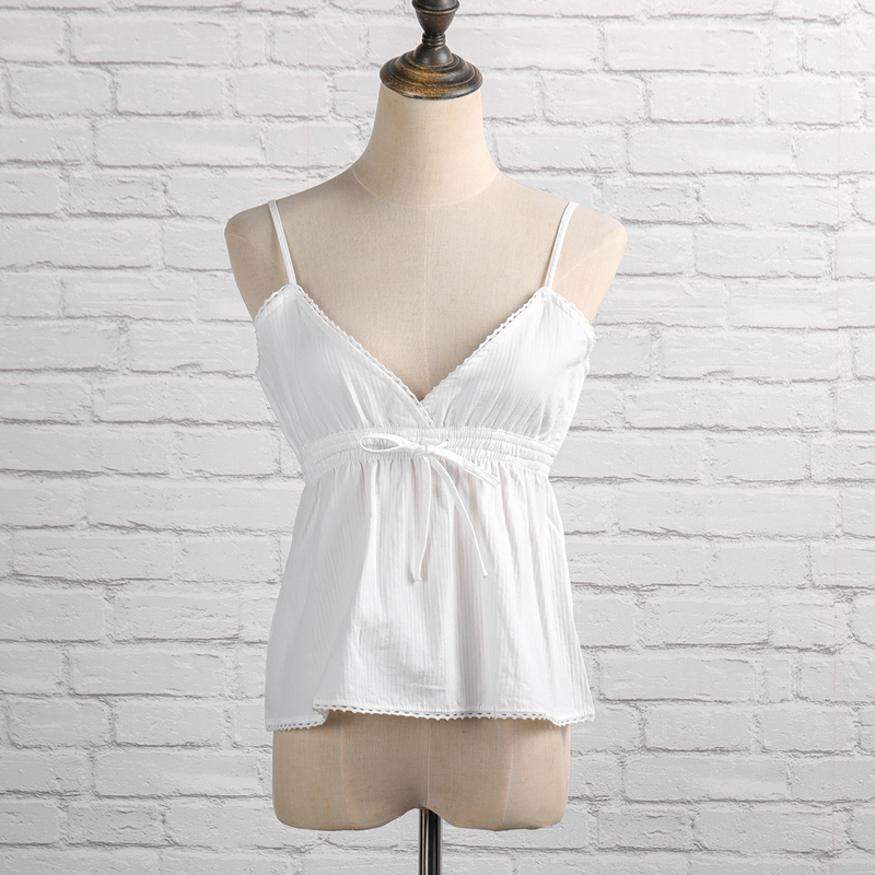 White Simple Lace Camis Top Women Summer Sexy V Neck Sleeveless Bow Cotton Tank Femme Casual Vintage Boho Blouses Chic 220316