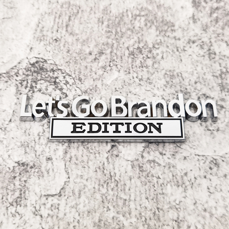 3D Metal Alphabet Car Sticker Plating letters Badge "lets go brandon "Logo Emblem Automobiles Exterior Decor
