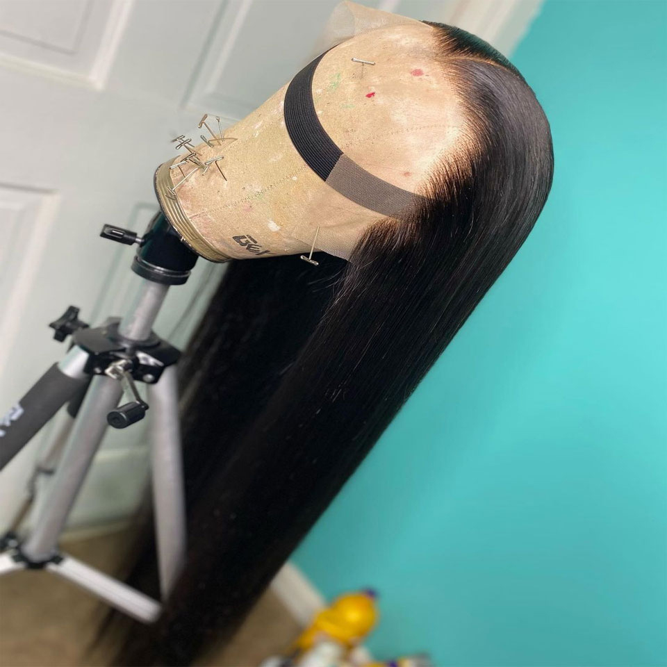 360 Lace Frontal Human Hair Wig 30 Inch Long Brazilian Bone Straight 13x4 Synthetic Closure Wigs For Black Women