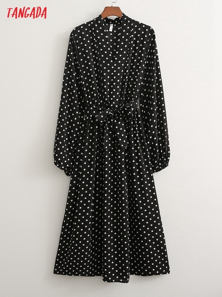Tangada Autumn Fashion Women Dots Print Midi Dress Long Sleeve Office Ladies Work With Slash 1D430 220721, Black
Tangada Autumn Fashion Women Dots Print Midi Dress Long Sleeve Office Ladies Work With Slash 1D430 220721, Black
