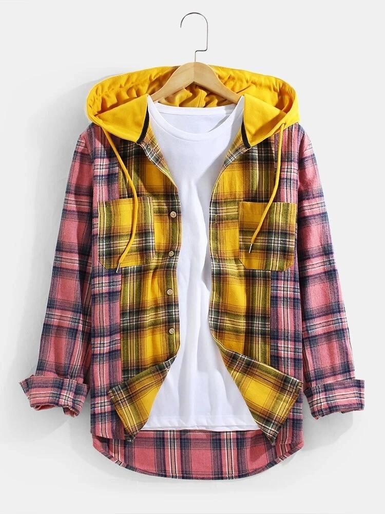 Men' Casual Shirts 2022 Spring Shirt Long-Sleeved Stitching Retro Oversized Plaid Hooded Top Women Can Be Wholesale, Black
Men' Casual Shirts 2022 Spring Shirt Long-Sleeved Stitching Retro Oversized Plaid Hooded Top Women Can Be Wholesale, Black