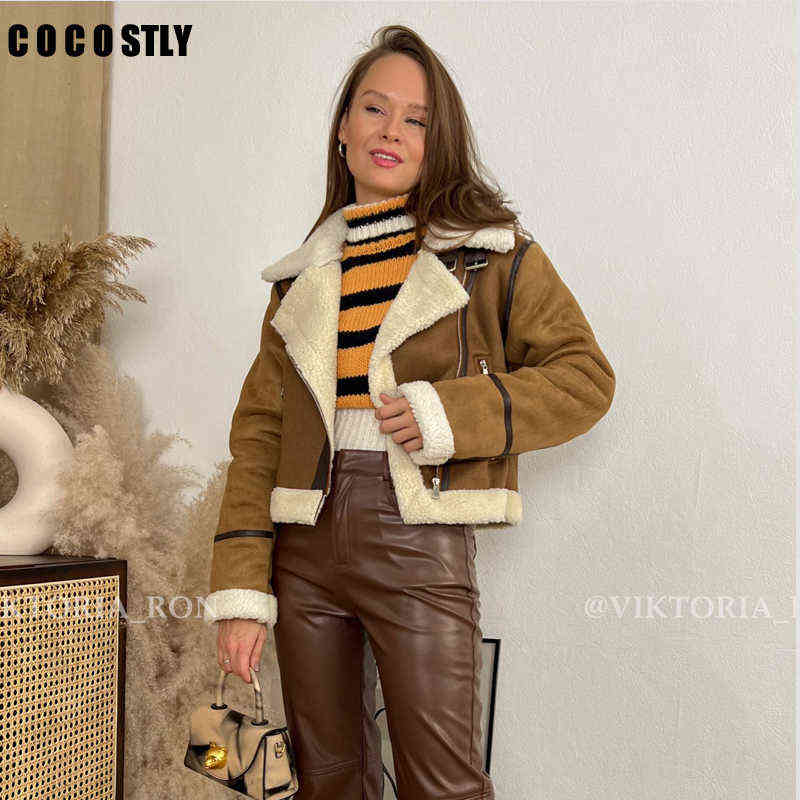 New Women Jackets Fashion Thick Warm Winter Fur Faux Leather Cropped Jacket Vintage Long Sleeves Female Outerwear Tops J220727, As a picture
New Women Jackets Fashion Thick Warm Winter Fur Faux Leather Cropped Jacket Vintage Long Sleeves Female Outerwear Tops J220727, As a picture