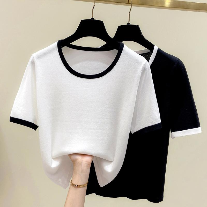Women's Sweaters Loose Tops Women Summer Solid Casual O Neck Short Sleeve Female Pullover Knitwear Elegant Chic Sweet Basic Girls Sweater Te, Black
Women's Sweaters Loose Tops Women Summer Solid Casual O Neck Short Sleeve Female Pullover Knitwear Elegant Chic Sweet Basic Girls Sweater Te, Black