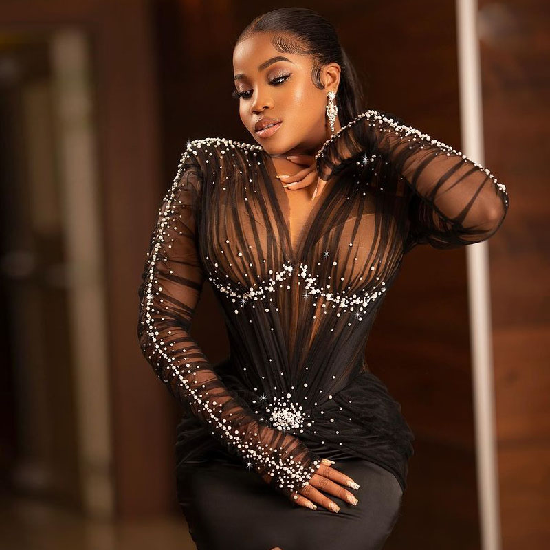 Sexy Illusion Prom Dresses Front Slit Mermaid Birthday Party Gown Satin Ruched Top Black Women Robes De Soiree