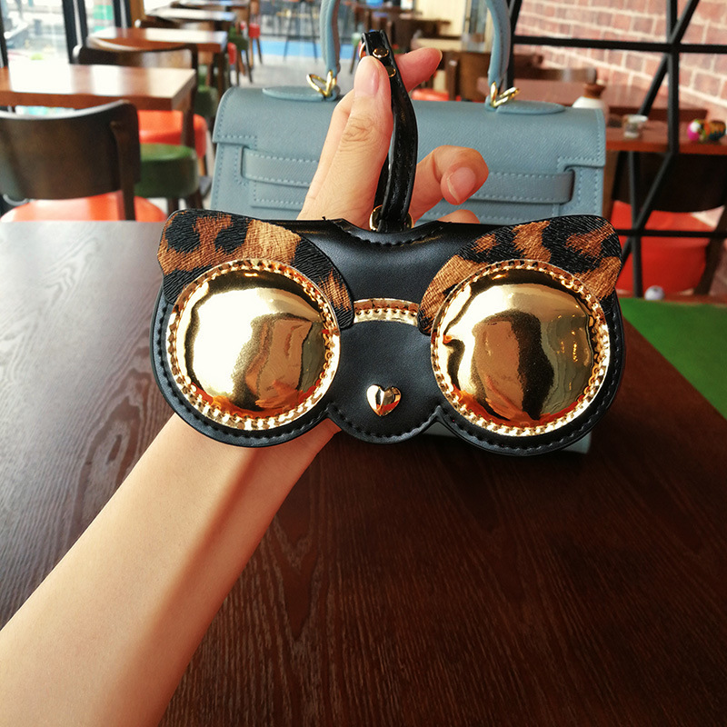 Ins Glasses Case Animal Cartoon Fashion Women PU Leather Sun Box Eyeglass Sunglasses Cute Protection Eyewear Bag 220623