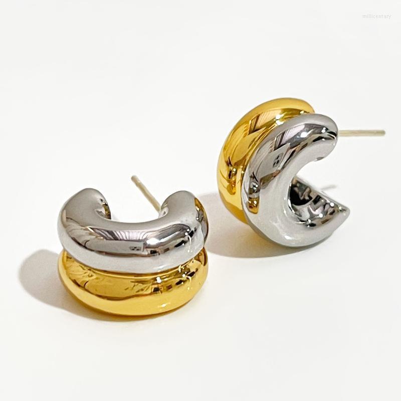Stud Peri'sbox Two Tone Polished Thick Earrings For Women Modern Chunky Double Boucle Oreille FemmeStud Mill22
Stud Peri'sbox Two Tone Polished Thick Earrings For Women Modern Chunky Double Boucle Oreille FemmeStud Mill22