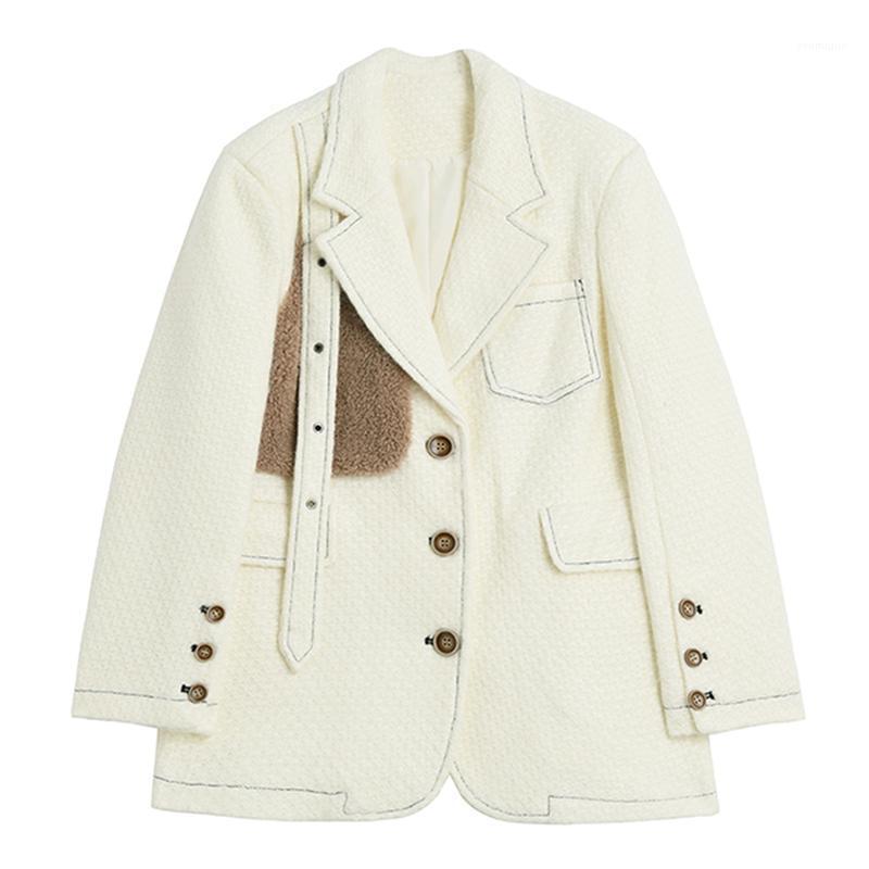Women' Suits & Blazers SeeBeautiful Hit Color Stitching Loose Blazer Coat Notched Long Sleeve Single Breasted Pocket Women Winter 2022 Fash, White
Women' Suits & Blazers SeeBeautiful Hit Color Stitching Loose Blazer Coat Notched Long Sleeve Single Breasted Pocket Women Winter 2022 Fash, White