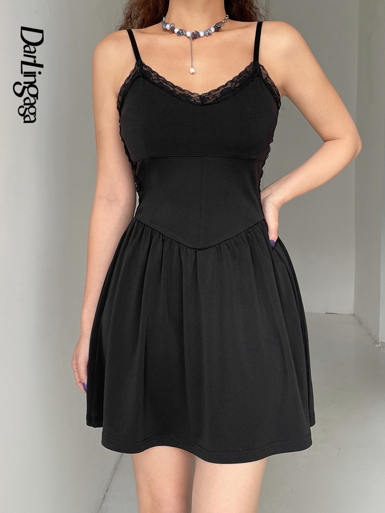 Darlingaga Spaghetti Strap V Neck Lace Trim Mini Summer Dress Women Casual Backless Pleated Black Dress Basic Sundress Clothing
Darlingaga Spaghetti Strap V Neck Lace Trim Mini Summer Dress Women Casual Backless Pleated Black Dress Basic Sundress Clothing