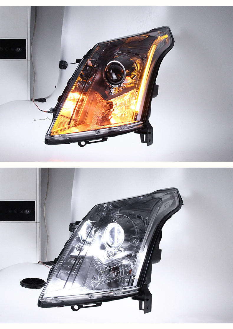 Car Blue DRL Headlight for Ca dillac SRX 2010-20 15 LED Turn Signal High Low Beam Xenon Bulb Headlights Replacement