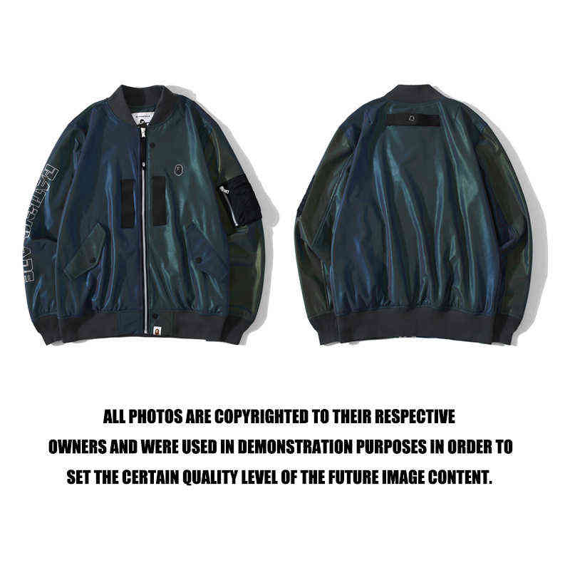 and Spring Autumn Fashion Brand Aurora Gradient Reflective Zipper Et for Men, As shown in figure
and Spring Autumn Fashion Brand Aurora Gradient Reflective Zipper Et for Men, As shown in figure
