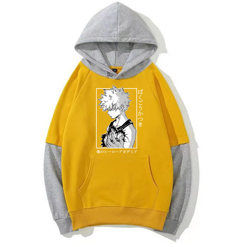 Anime My Hero Academia Graphic Long Sleeve Hoodies Funny Bakugou Katsuki Harajuku Sudadera Sweatshirts Pullover 220803
