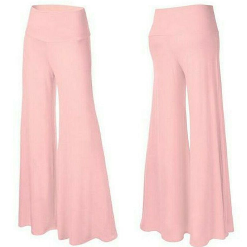 Womens Plus Size High Waist Wide Leg Maxi Long Pants Solid Color Office Lady Loose Stretch Pleated Palazzo Lounge Trousers S-3X 220325