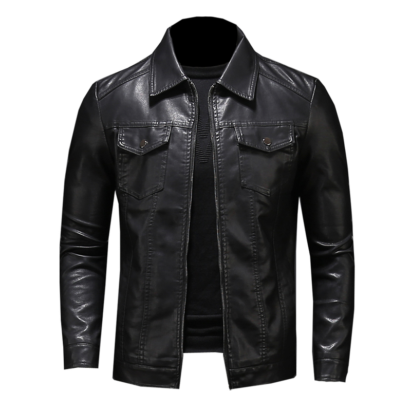 Men's motorcycle leather jacket large size pocket black zipper lapel slim fit Male spring and autumn high quality PU Coat M5XL 220816
Men's motorcycle leather jacket large size pocket black zipper lapel slim fit Male spring and autumn high quality PU Coat M5XL 220816