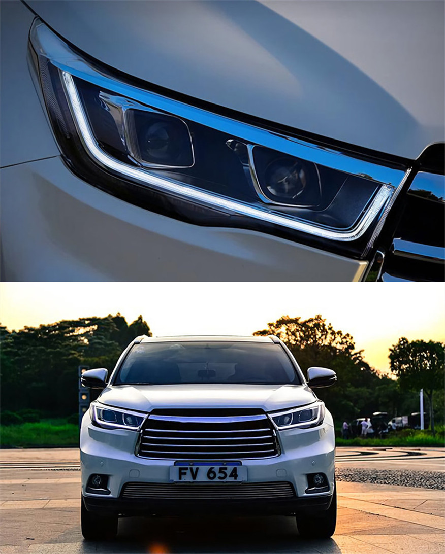 1 Pair LED Headlights For New Highlander 20 15-20 17 High Beam Light LED Turn Signal Front Fog Lights Plug And Play