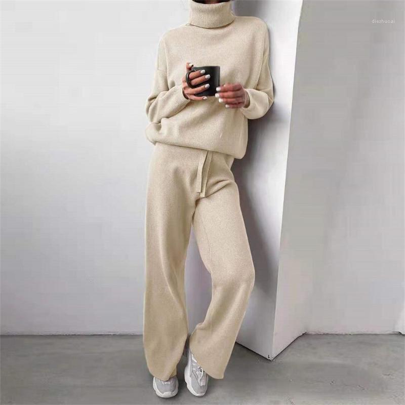 Women' Two Piece Pants Casual Fashion Suit Autumn Winter High-neck Solid Color Knitted Sweater Wide Leg Trousers Warm Two-piece Knitwear, Khaki
Women' Two Piece Pants Casual Fashion Suit Autumn Winter High-neck Solid Color Knitted Sweater Wide Leg Trousers Warm Two-piece Knitwear, Khaki