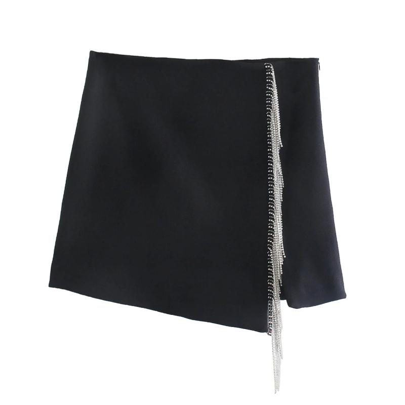 Skirts SLMD 2022 Fashion Women Chic Jewelry Tassel Female Side Zippers Asymmetrical Mini Ladies Jupe, Black
Skirts SLMD 2022 Fashion Women Chic Jewelry Tassel Female Side Zippers Asymmetrical Mini Ladies Jupe, Black