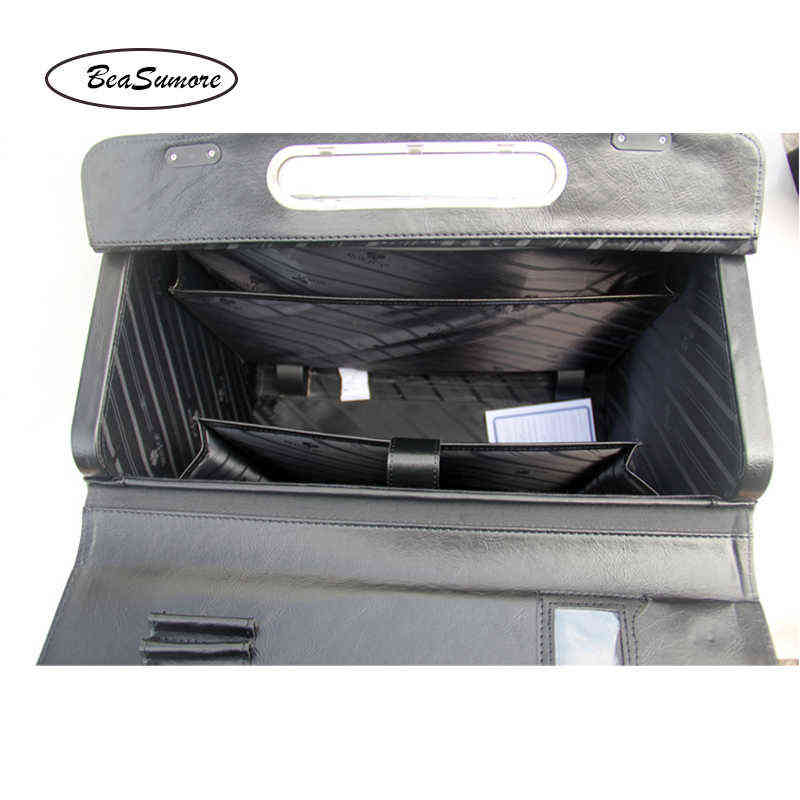 Beasumore Multifunctional Pu Leather Rolling Luggage Spinner Men Women Pilot Suitcase Wheels Inch Carry Our Laptop Bag Trolley J220707
