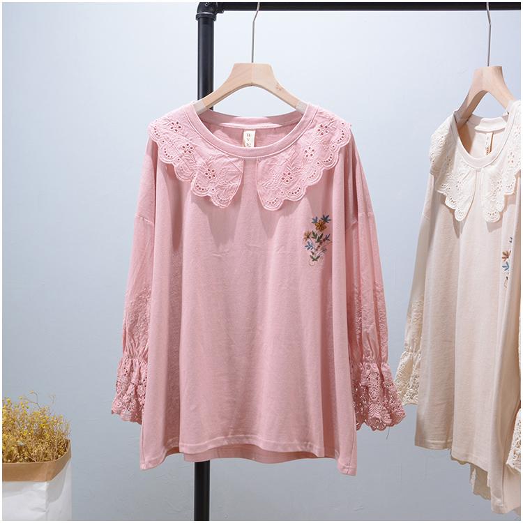 Women's Blouses & Shirts 2022 Early Spring Sweet Embroidery Flower Shirt Women Long Sleeve Casual Tops H14, Pink 
Women's Blouses & Shirts 2022 Early Spring Sweet Embroidery Flower Shirt Women Long Sleeve Casual Tops H14, Pink