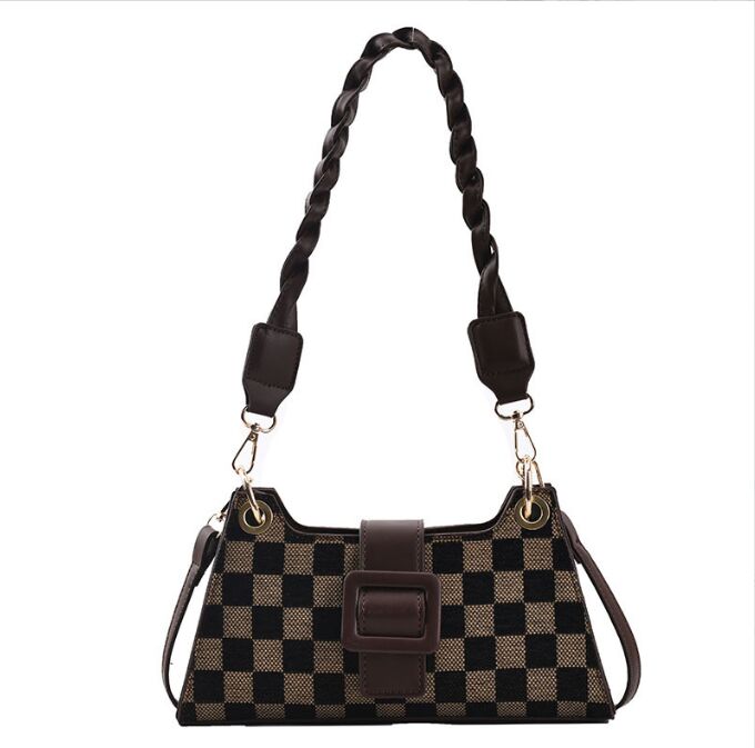 Casual Women Checkered Armpit Bag Plaid Messenger Designer Evening Shoulder Bags Female Crossbody Bags Brown Handbags, (27cm-14cm-8cm)
Casual Women Checkered Armpit Bag Plaid Messenger Designer Evening Shoulder Bags Female Crossbody Bags Brown Handbags, (27cm-14cm-8cm)