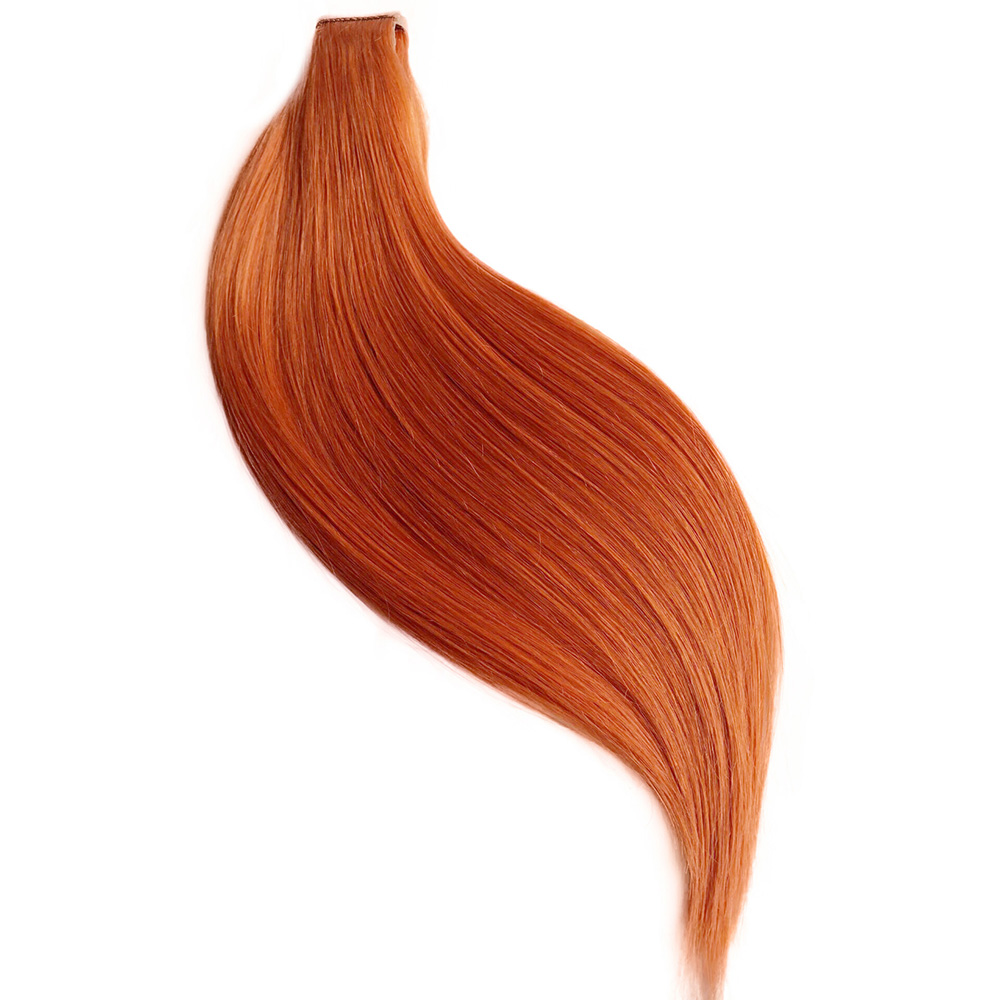 Ginger blonde Straight Ponytail Extension Human Hair 120g Orange One Piece Wrap Around Clip in Ponytial Hair Extensions For Women Diva2
