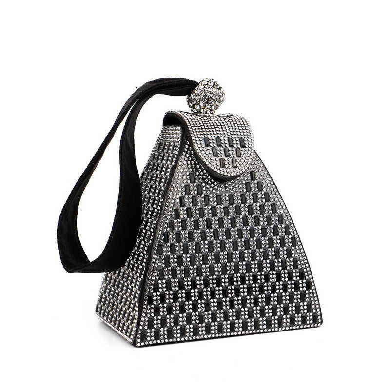 Evening Bags Rhinestones Women Silver Gold Black Color Party Handbags New Arrival Purse 220516