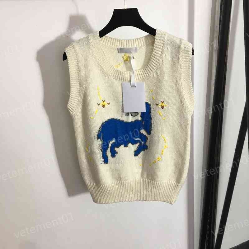 Luxury Womens Sweaters Vest Goat Patterned Versatile Slim Fit Knit Tank Tops Fashion Designer Women Sweater
Luxury Womens Sweaters Vest Goat Patterned Versatile Slim Fit Knit Tank Tops Fashion Designer Women Sweater