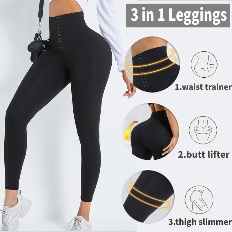 Leggings Women Sauna Pants Fitness High Waist Trainer Body Shaper Push Up Gym Yoga Shapewear 220817