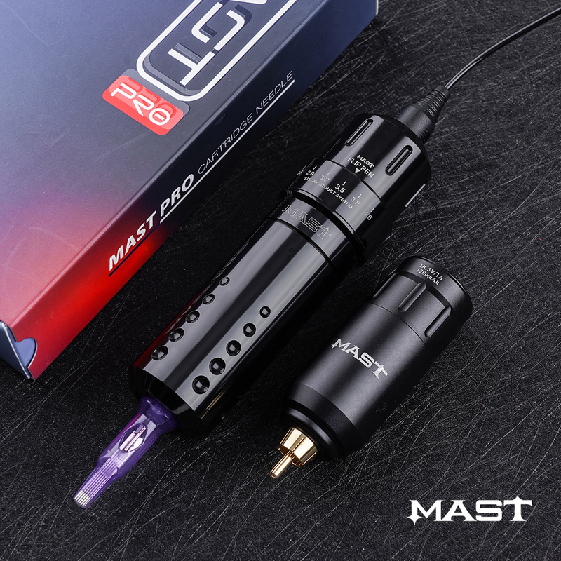 Mast Flip Adjustable Stroke Lengths Makeup Tattoo Machine Pen Kit PMU Permanent Rechargeable with Mini Wireless Power Supply Set 220708
