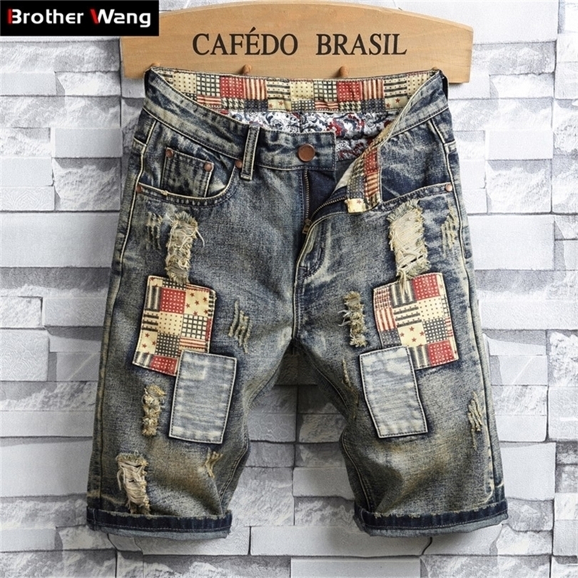 Brand Men's Retro Style Ripped Denim Shorts Summer Fashion Casual Hole Patch Jean Male Clothes 220406, Blue
Brand Men's Retro Style Ripped Denim Shorts Summer Fashion Casual Hole Patch Jean Male Clothes 220406, Blue