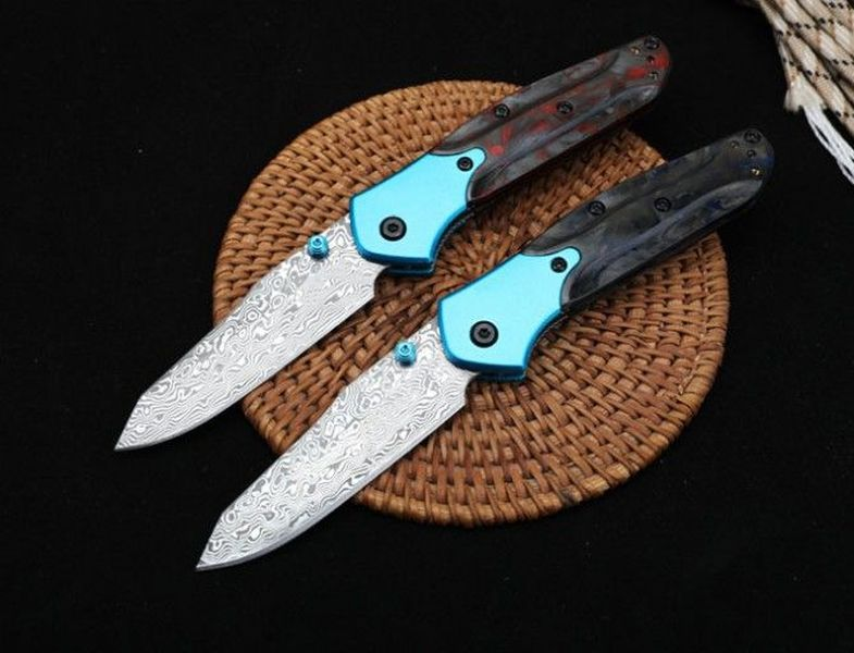 Butterfly BM945-221 Pocket Folding Knife Damascus Blade Aluminum Carbon Fiber Handle Tactical Hunting EDC Survival Tool Knives a4046