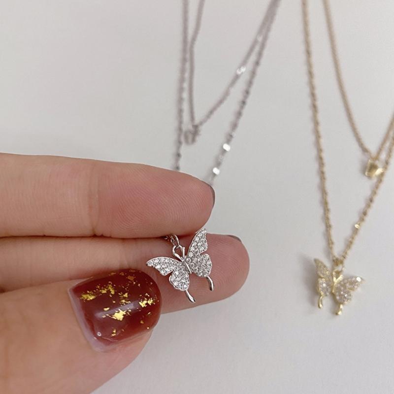 Pendant Necklaces Shiny Bling Butterfly Necklace Choker Women Sweet Double Layer Clavicle Chain Temperament Jewelry AccessoriesPendant
Pendant Necklaces Shiny Bling Butterfly Necklace Choker Women Sweet Double Layer Clavicle Chain Temperament Jewelry AccessoriesPendant