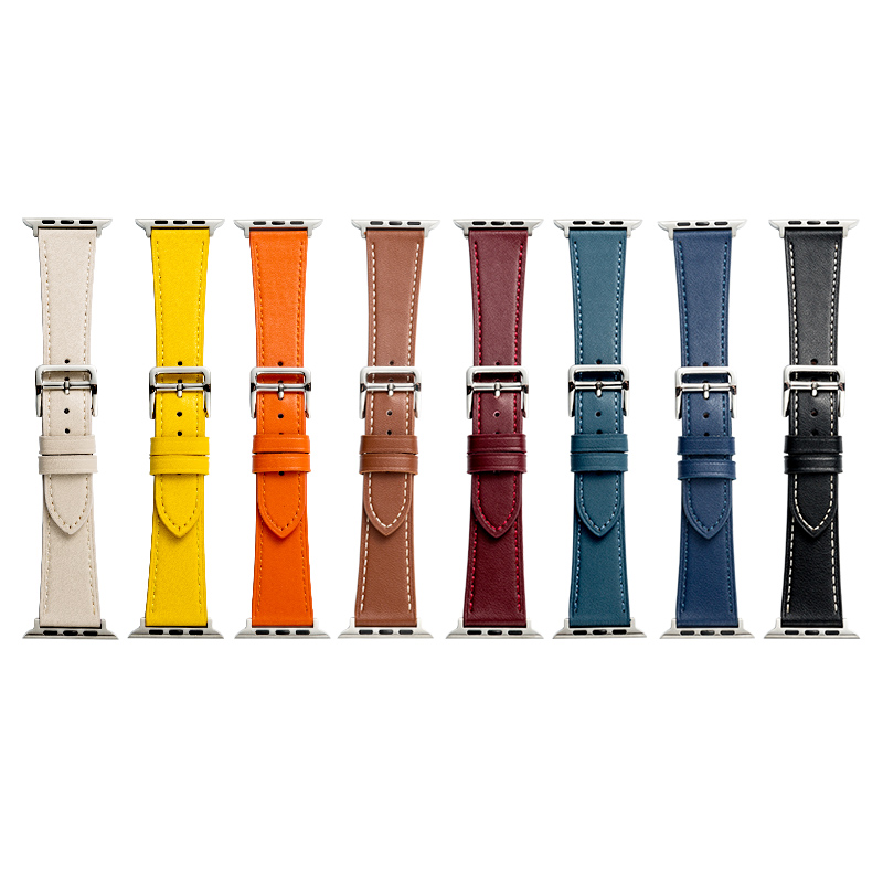 Factory Outlet For Watch Bands Business Leather Strap Men Ladies Universal iwatch Series 6 5 4 3 2 Black White Orange Yellow Blue 38 40 41 42 44 45mm