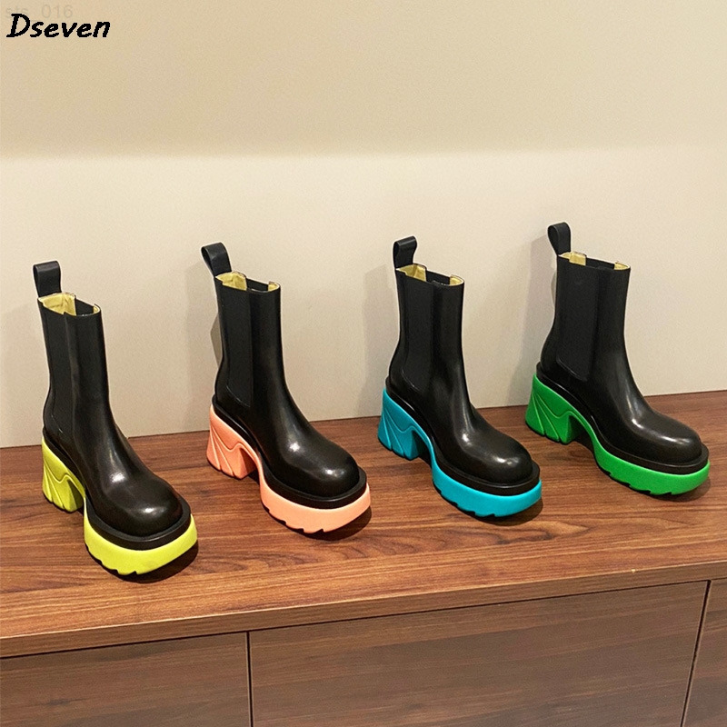 Thick-heel Boots Women's Autumn Winter New Style Platform Woman Shoes Color-soled Ladies Boots Thick-soled Short BootsT220718, Black
Thick-heel Boots Women's Autumn Winter New Style Platform Woman Shoes Color-soled Ladies Boots Thick-soled Short BootsT220718, Black