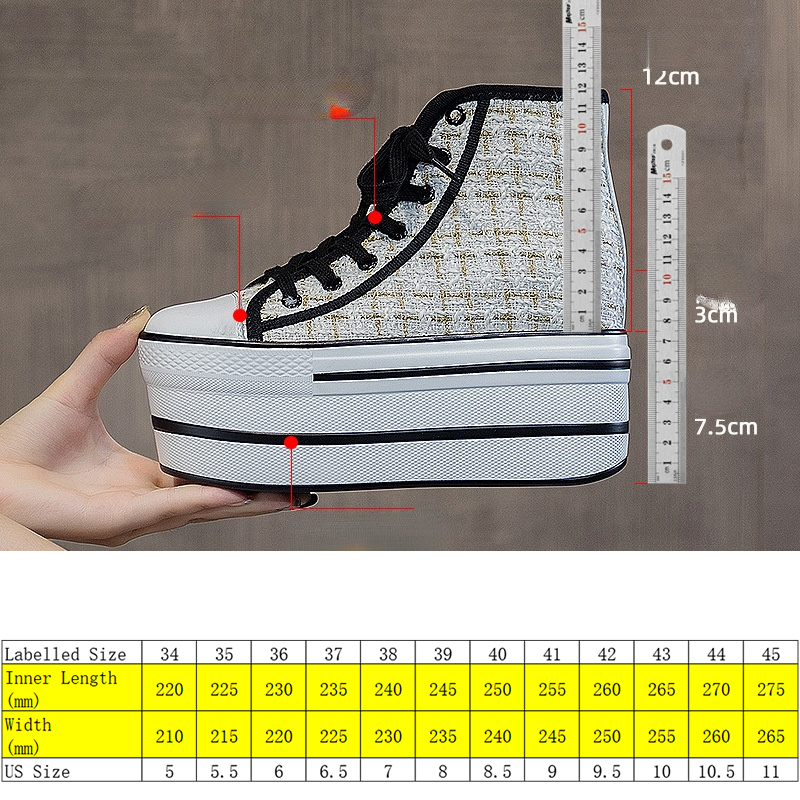 Genuine Quality 10cm Super High Women Boots Spring Autumn Platform Flat Heel Chunky Wedge High Top Canvas Shoes Booties, Beige
Genuine Quality 10cm Super High Women Boots Spring Autumn Platform Flat Heel Chunky Wedge High Top Canvas Shoes Booties, Beige