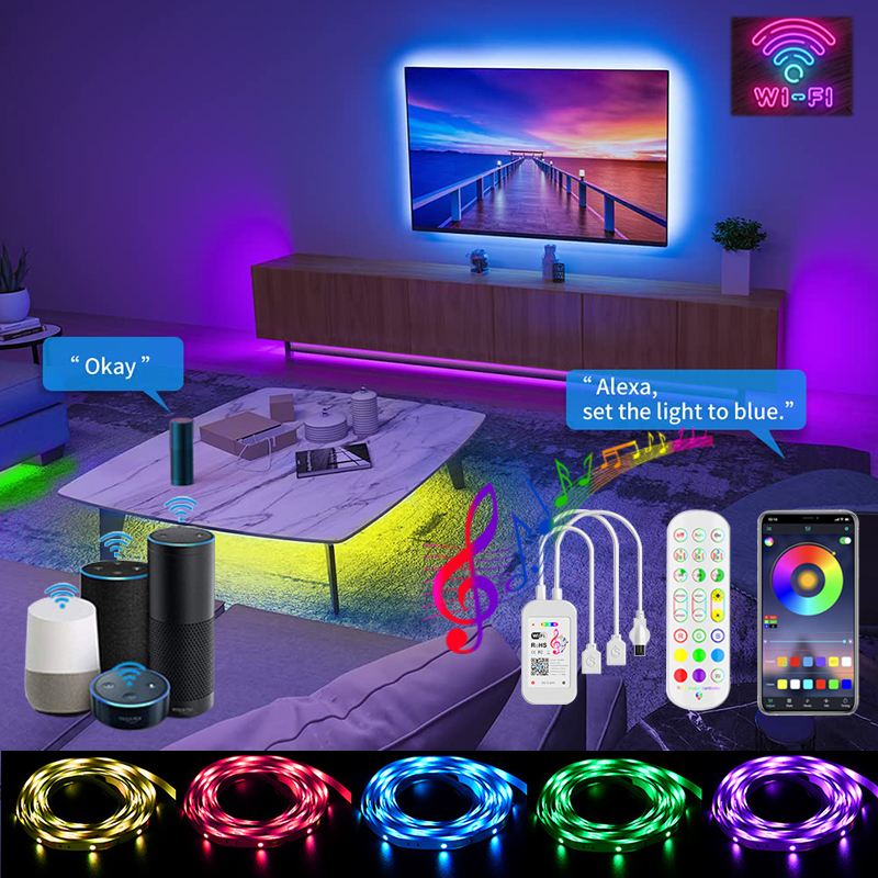 Tuya Rgb 5050 44Key Control Alexa Led Strip TV Computer Bedroom Music Sync Wifi Supports Google
Tuya Rgb 5050 44Key Control Alexa Led Strip TV Computer Bedroom Music Sync Wifi Supports Google