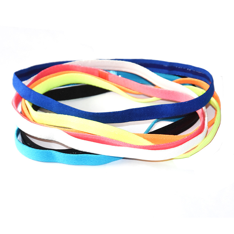 Rubber Anti Slip Thin Elastic Sports Headbands for Women Men Yoga Hair Band Softball Tennis Hair Rope Head Jewelry