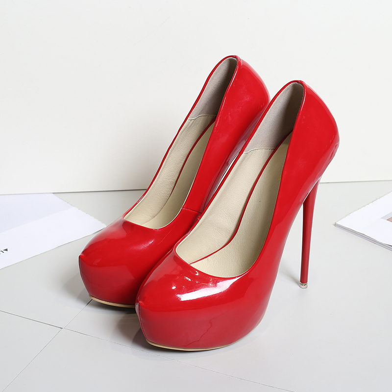 Fetish High Heels Platform Shoes Sexy Stiletto 16cm Extreme Women Pumps Party Nightclub Small round Size 35-47 Woman Shoe 220328