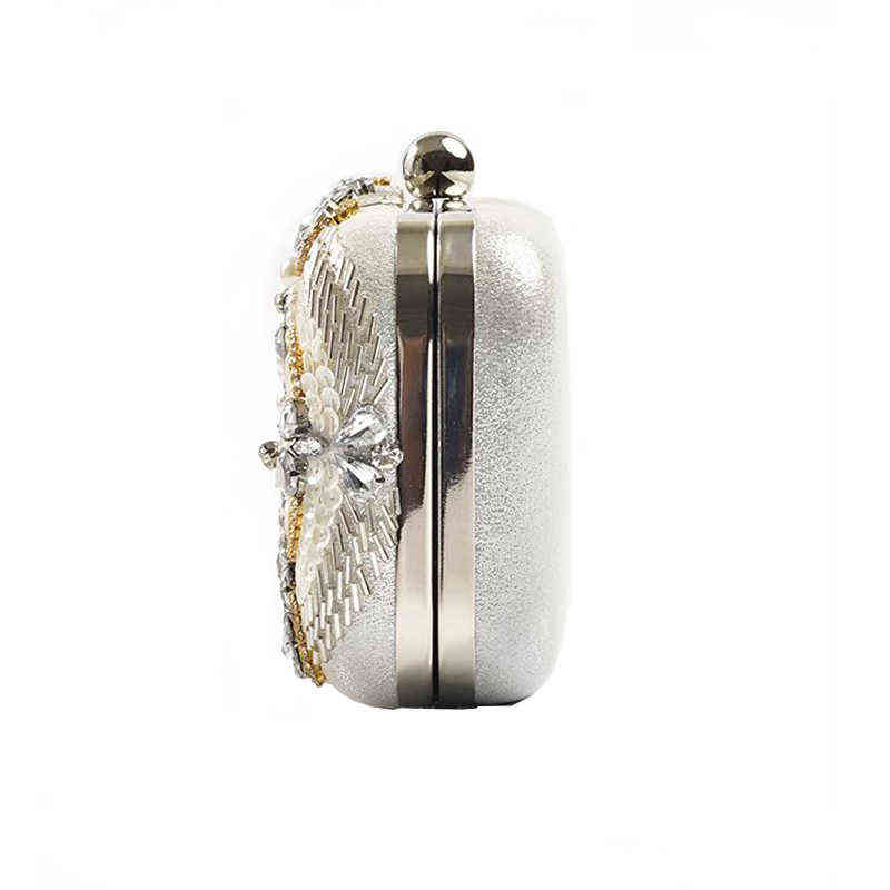 CMM Evening Bags Handmade Women Luxury Pearl Diamonds Clutch Party Elegant Wedding Bridal Handbag Shoulder with Chain