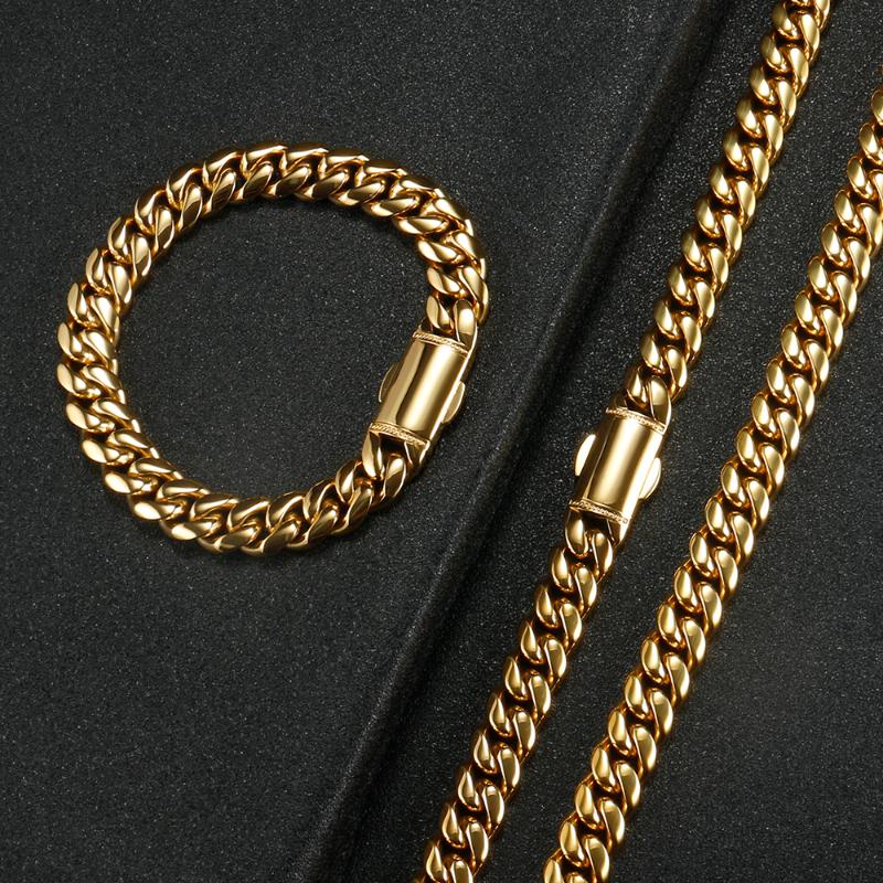 Chains Hip Hop Golden Curb Cuban Link Chain Necklace For Men Women 316L Stainless Steel Fashion Bracelet Jewelry Accessories WaterproofChain
Chains Hip Hop Golden Curb Cuban Link Chain Necklace For Men Women 316L Stainless Steel Fashion Bracelet Jewelry Accessories WaterproofChain