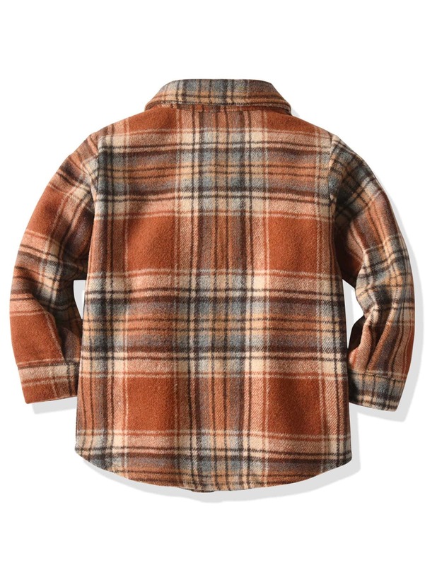 Toddler Boys Plaid Button Through Overcoat SHE