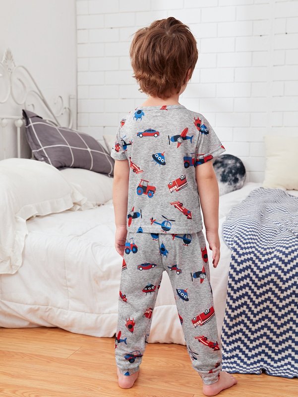Toddler Boys All Over Car Print PJ Set SHE