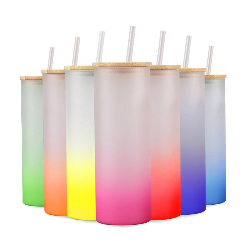 Sublimation Blanks Tumbler Glass Skinny Straight Frosted 25 OZ Tumblers with Bamboo Lid and Straw Jar Cups Mugs for Tumbler Heat Press
Sublimation Blanks Tumbler Glass Skinny Straight Frosted 25 OZ Tumblers with Bamboo Lid and Straw Jar Cups Mugs for Tumbler Heat Press
