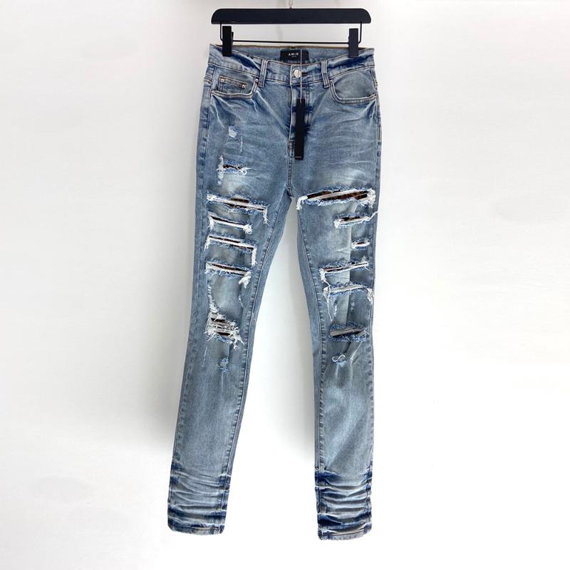 Men's Jeans Elastic Slim Fit Destroyed Ripped Men Patchwork Punk Hip Hop AMR Pants Streetwear Washed BlueMen's, Blue
Men's Jeans Elastic Slim Fit Destroyed Ripped Men Patchwork Punk Hip Hop AMR Pants Streetwear Washed BlueMen's, Blue